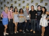 FOX FANFARE AT COMIC-CON 2010: (L-R) GLEE cast member Brittany Murphy, Kevin McHale, Naya Rivera, executive producer Ryan Murphy and Dante DiLoretto, Chris Colfer and Jenna Ushkowitz during the GLEE press room on Sunday, July 25, at the FOX FANFARE AT COMIC-CON 2010 in San Diego, CA.