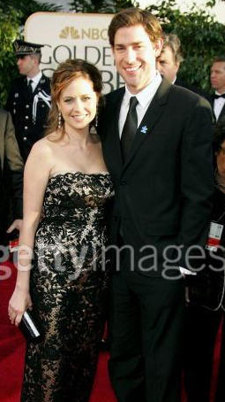 Jenna Fischer and John Krasinski at the Golden Globes